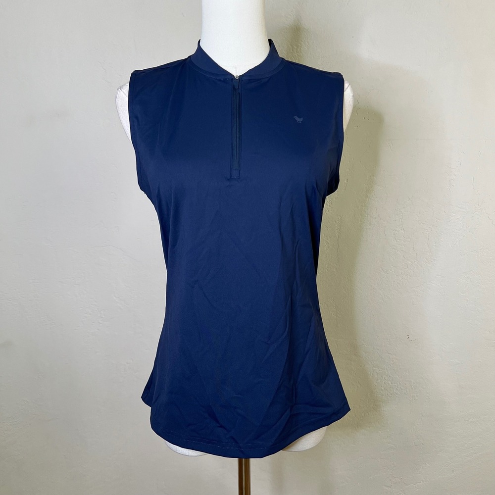 Bad Birdie Golf Polo Blade Womens Size Small Navy Blue Sleeveless Mock Neck NEW